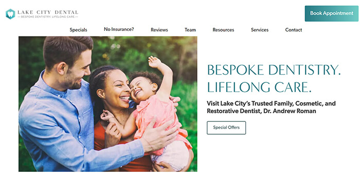 Lake City Dental wordpress website