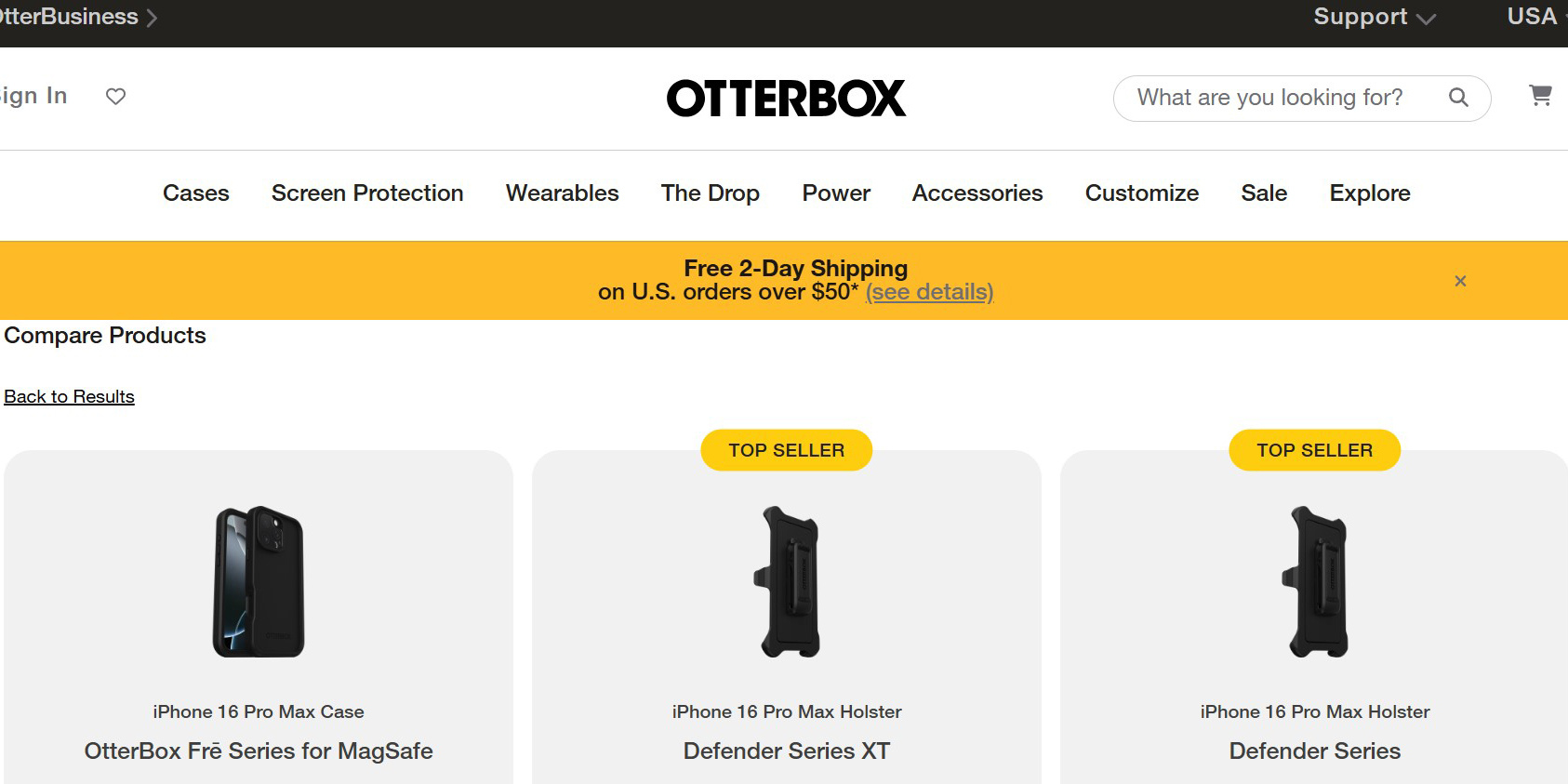 Product Comparison Chart